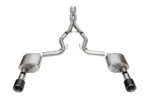 Ford Mustang GT Performance Exhaust - Rear - CORSA Performance - Cat-Back Xtreme - Carbon Fiber - 2024+